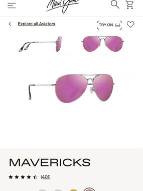 Maui Jim Women's Maverick Polarized Aviators
Rose Gold
Lens Color: 
MAUI Sunrise